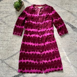 BODEN Fine Wale Corduroy Plum/Pink Midi Dress